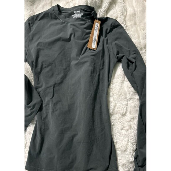 Skims Fits Everybody Long Sleeve Tshirt Deep Sea - Picture 1 of 5